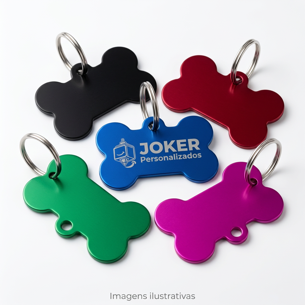 Plaquinha Pet Osso Colorida personalizado pela JOKER — foto 1