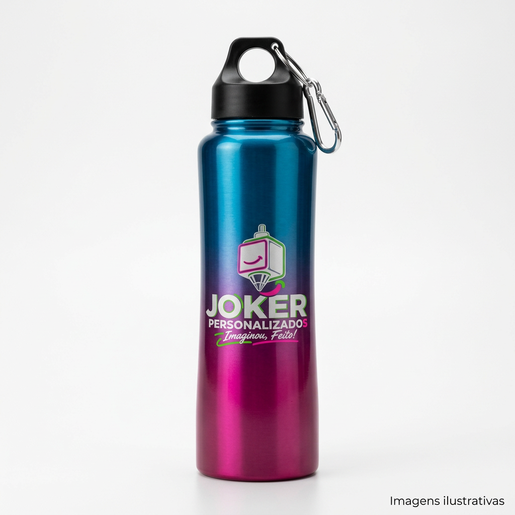 Garrafa Degradê 750 ml com Mosquetão personalizado pela JOKER — foto 1