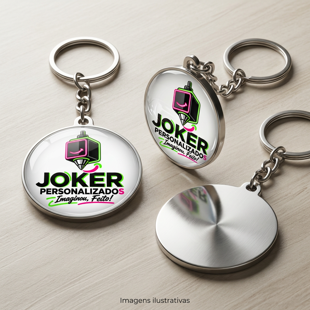 Chaveiro Redondo Metálico personalizado pela JOKER — foto 1